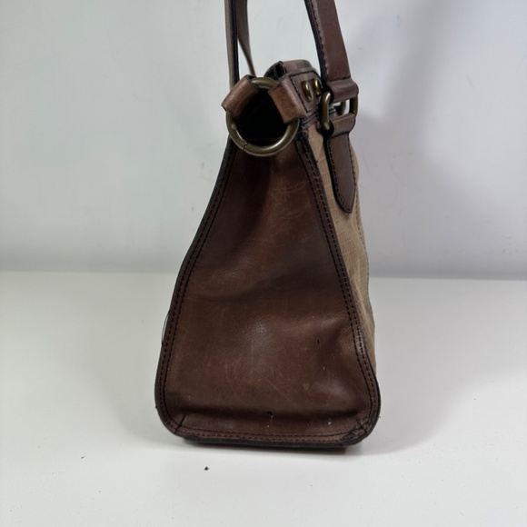 Fossil Vintage Reissue Revival Brown Metallic Leather Shoulder Bag Tote - Picture 5 of 16